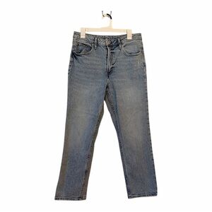 H&M Women’s Slim Straight High Ankle Blue Jeans